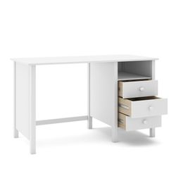 Scrivania, 120 x 54 x 74 cm, in legno di pino bianco | Collezione Max