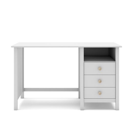 Scrivania, 120 x 54 x 74 cm, in legno di pino bianco | Collezione Max
