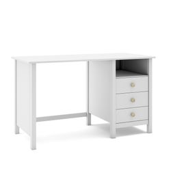 Scrivania, 120 x 54 x 74 cm, in legno di pino bianco | Collezione Max