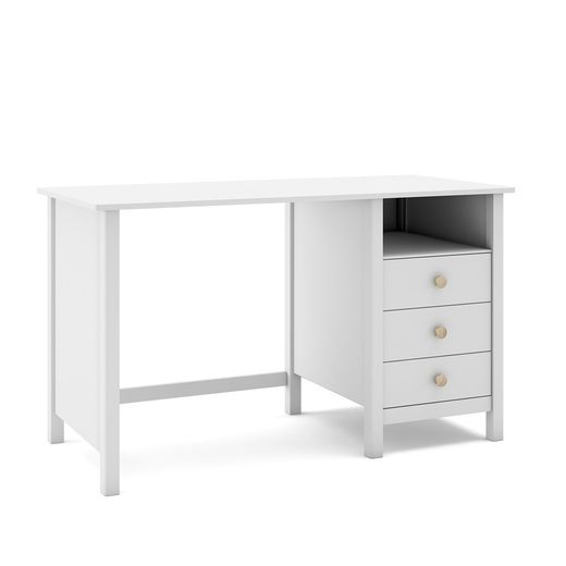 Scrivania, 120 x 54 x 74 cm, in legno di pino bianco | Collezione Max