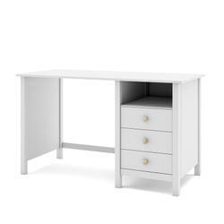 Scrivania, 120 x 54 x 74 cm, in legno di pino bianco | Collezione Max