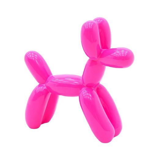 Escultura Perro globo rosa, 41 x 13 x 41 cm, de poliresina S