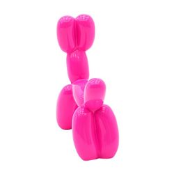 Escultura Perro globo rosa, 41 x 13 x 41 cm, de poliresina S