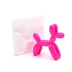 Escultura Perro globo rosa, 41 x 13 x 41 cm, de poliresina S
