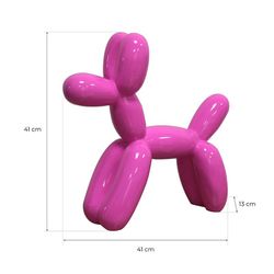 Escultura Perro globo rosa, 41 x 13 x 41 cm, de poliresina S
