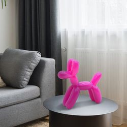 Escultura Perro globo rosa, 41 x 13 x 41 cm, de poliresina S