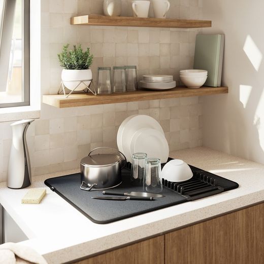 Asciugapiatto, 61 x 46 x 4 cm, in poliestere nero | Collezione Udry
