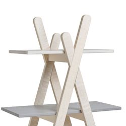 Estantería, 80 x 35 x 146 cm, de madera en blanco y grises  | Colección Sia