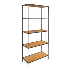 Estantería, 80 x 36 x 170 cm, de madera y acero en negro y roble | Colección  Vita