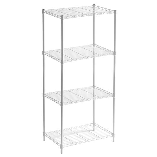Prateleira com 4 níveis, 56 x 35 x 120 cm, de metal cromado branco | Coleção Klaus
