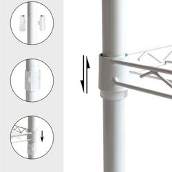 Prateleira com 4 níveis, 56 x 35 x 120 cm, de metal cromado branco | Coleção Klaus