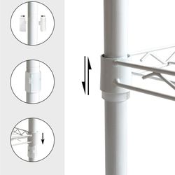 Estante con 5 ripiani, 56 x 35 x 160 cm, in metallo cromato bianco | Collezione Klaus