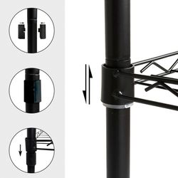 Estante su ruote, 56 x 35 x 80 cm, in metallo cromato nero | Collezione Klaus
