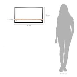 Estantería Decorativa de Pared en Madera y Metal Pärumm Lick 65x23x35 cm 1 Balda Diseño Vertical Industrial