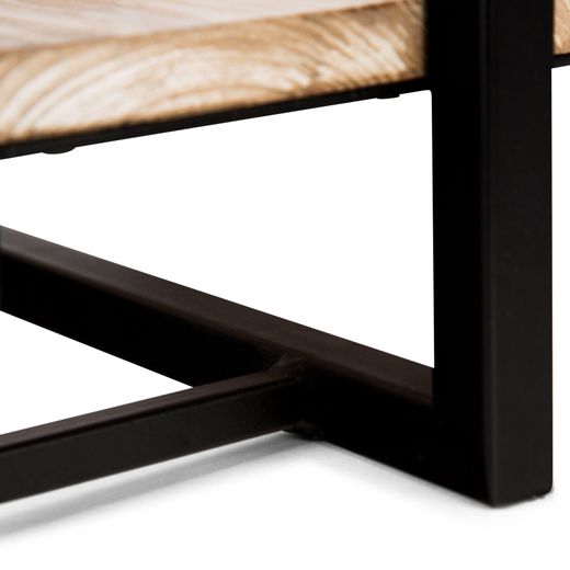Estantería Decorativa de Pared en Madera y Metal Pärumm Lick 65x23x35 cm 1 Balda Diseño Vertical Industrial