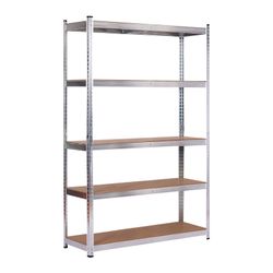Estantería Metálica CATTERHOUSE Max Pro 120x40x180 cm - Almacenaje Industrial de Acero Galvanizado y MDF con 5 Baldas Ajustables, Soporta hasta 875 kg, Ideal para Garaje, Taller o Almacén