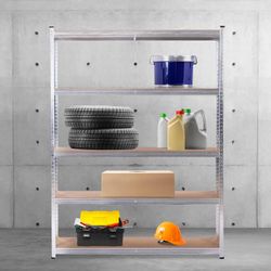 Estantería Metálica CATTERHOUSE Max Pro 120x40x180 cm - Almacenaje Industrial de Acero Galvanizado y MDF con 5 Baldas Ajustables, Soporta hasta 875 kg, Ideal para Garaje, Taller o Almacén