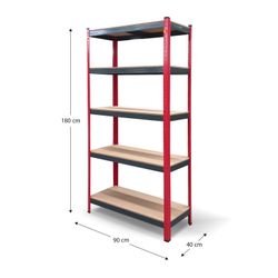 Estantería Metálica CATTERHOUSE Rack Cargo Advance 90, 90x40x180 cm, de Acero Galvanizado y MDF con Baldas Ajustables en Altura – Almacenamiento Industrial y Doméstico Resistente