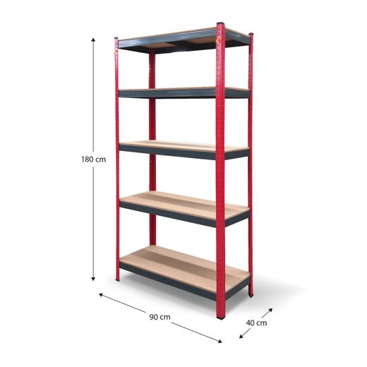Estantería Metálica CATTERHOUSE Rack Cargo Advance 90, 90x40x180 cm, de Acero Galvanizado y MDF con Baldas Ajustables en Altura – Almacenamiento Industrial y Doméstico Resistente