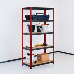 Estantería Metálica CATTERHOUSE Rack Cargo Advance 90, 90x40x180 cm, de Acero Galvanizado y MDF con Baldas Ajustables en Altura – Almacenamiento Industrial y Doméstico Resistente