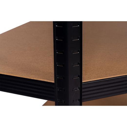 Estantería Metálica en Esquina CATTERHOUSE Hans Plus 70x40x180 cm - Kit de Almacenaje con 5 Baldas Ajustables, Color Negro, Soporta hasta 875 kg