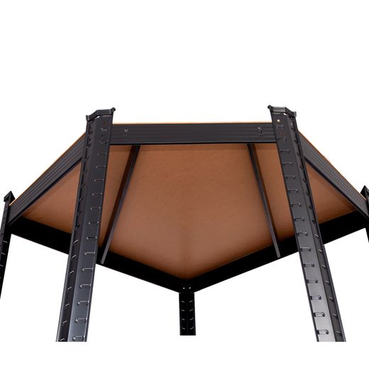 Estantería Metálica en Esquina CATTERHOUSE Hans Plus 70x40x180 cm - Kit de Almacenaje con 5 Baldas Ajustables, Color Negro, Soporta hasta 875 kg