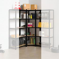 Estantería Metálica en Esquina CATTERHOUSE Hans Plus 70x40x180 cm - Kit de Almacenaje con 5 Baldas Ajustables, Color Negro, Soporta hasta 875 kg