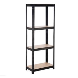 Estantería Metálica en Kit CATTERHOUSE Hans Plus 60x30x148 cm - Almacenaje Negro con 4 Baldas Ajustables, Soporta hasta 240 kg
