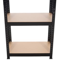 Estantería Metálica en Kit CATTERHOUSE Hans Plus 60x30x148 cm - Almacenaje Negro con 4 Baldas Ajustables, Soporta hasta 240 kg