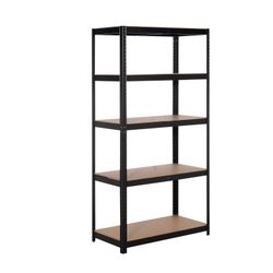 Estantería Metálica en Kit CATTERHOUSE Hans Plus 70x40x180 cm - Estantería de Almacenaje Negra con 5 Baldas Ajustables, Soporta hasta 875 kg, Ideal para Garaje, Taller o Almacén