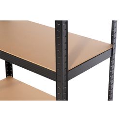 Estantería Metálica en Kit CATTERHOUSE Hans Plus 70x40x180 cm - Estantería de Almacenaje Negra con 5 Baldas Ajustables, Soporta hasta 875 kg, Ideal para Garaje, Taller o Almacén