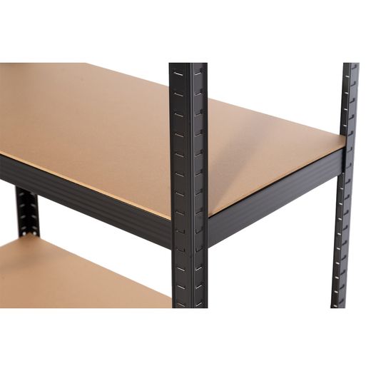 Estantería Metálica en Kit CATTERHOUSE Hans Plus 70x40x180 cm - Estantería de Almacenaje Negra con 5 Baldas Ajustables, Soporta hasta 875 kg, Ideal para Garaje, Taller o Almacén