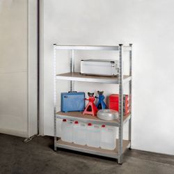 Estantería Metálica Galvanizada en Kit CATTERHOUSE Max Pro 60x30x148 cm - Almacenaje con 4 Baldas Ajustables, Soporta hasta 240 kg, Ideal para Garaje, Taller o Almacén