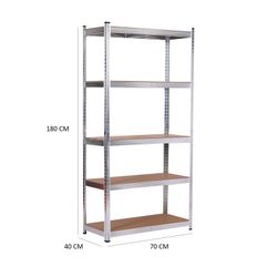 Estantería Metálica Galvanizada en Kit CATTERHOUSE Max Pro 70x40x180 cm - Almacenaje Industrial con 5 Baldas Ajustables, Soporta hasta 875 kg, Ideal para Garaje, Taller o Almacén