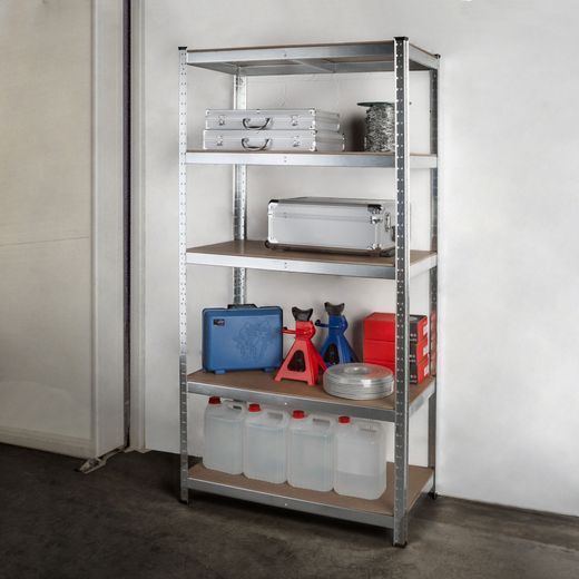 Estantería Metálica Galvanizada en Kit CATTERHOUSE Max Pro 70x40x180 cm - Almacenaje Industrial con 5 Baldas Ajustables, Soporta hasta 875 kg, Ideal para Garaje, Taller o Almacén