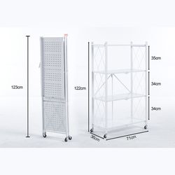 Estante pieghevole, 71,5 x 36 x 122,5 cm, in acciaio bianco | Collezione Kim