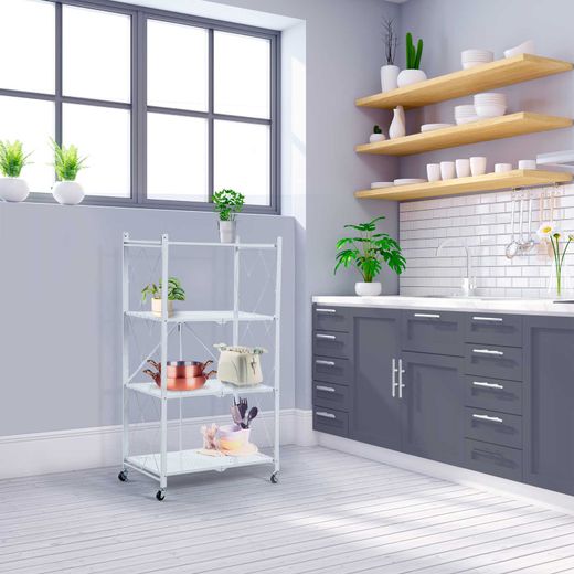 Prateleira dobrável, 71,5 x 36 x 122,5 cm, de aço branco | Coleção Kim