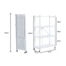 Prateleira dobrável, 71,5 x 36 x 122,5 cm, de aço branco | Coleção Kim