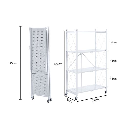 Prateleira dobrável, 71,5 x 36 x 122,5 cm, de aço branco | Coleção Kim