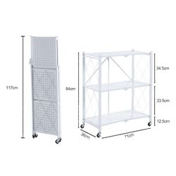 Prateleira dobrável, 71,5 x 36 x 84 cm, de aço branco | Coleção Kim