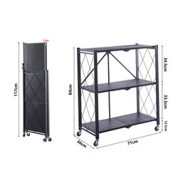 Estante pieghevole, 71,5 x 36 x 84 cm, in acciaio nero | Collezione Kim