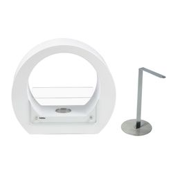 Estufa de bioetanol, 40 x 18,2 x 35 cm, de acero y vidrio en blanco | Colección Vesubio