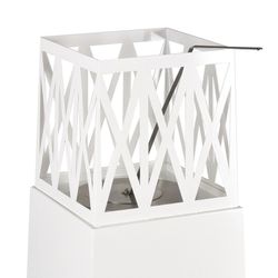 Estufa de bioetanol, 40 x 40 x 145 cm, de acero inoxidable en blanco | Colección Mauna Loa