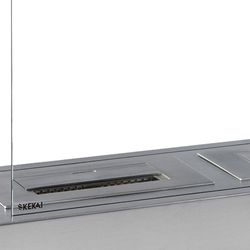 Estufa de bioetanol, 76 x 23 x 52 cm, de acero y vidrio en plateado | Colección Santorini