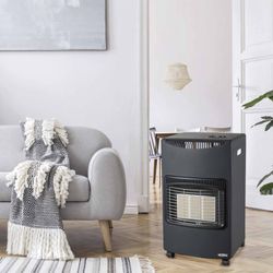 Stufa a gas pieghevole, 42 x 33 x 73 cm, in metallo e plastica nera | Collezione New Slim