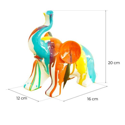Figura Bebé Elefante Hathi, 19 x 12 x 20 cm, en poliresina multicolor
