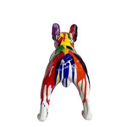 Figura Boston Terrier Bran, 52 x 25 x 41 cm, en poliresina multicolor