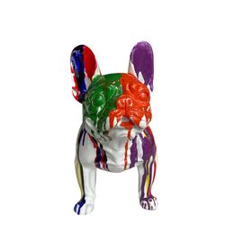 Figura Boston Terrier Bran, 52 x 25 x 41 cm, en poliresina multicolor