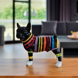 Figura Boston Terrier Nix, 32 x 14 x 30 cm, negro a Rayas
