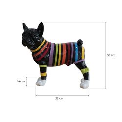 Figura Boston Terrier Nix, 32 x 14 x 30 cm, negro a Rayas